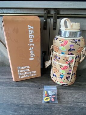 Juggy Special Edition the Office 74oz Water Bottle with Holder and Jibbitz New